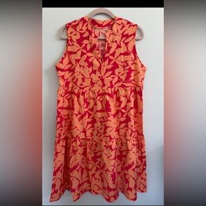 8/$20 Vibrant Orange and Red Dress. Colours are beautiful size XL New